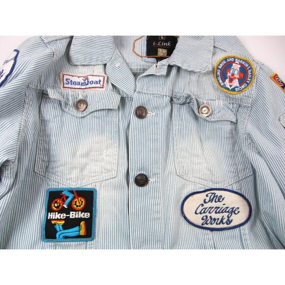 Vintage Classic Blue Denim Jean Jacket Distressed Size Large Trucker NWT - Picture 10 of 13